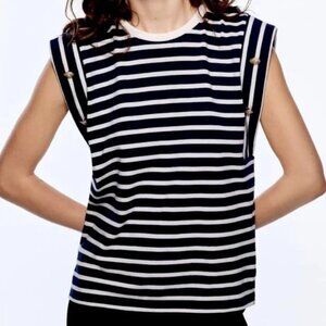 Zara Striped Sleeveless Top
